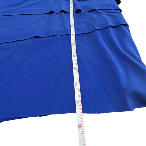 Chico's Dress Size 2 L Blue Layered Sleeveless Dress Flappers Style Royal Blue - Picture 11 of 16